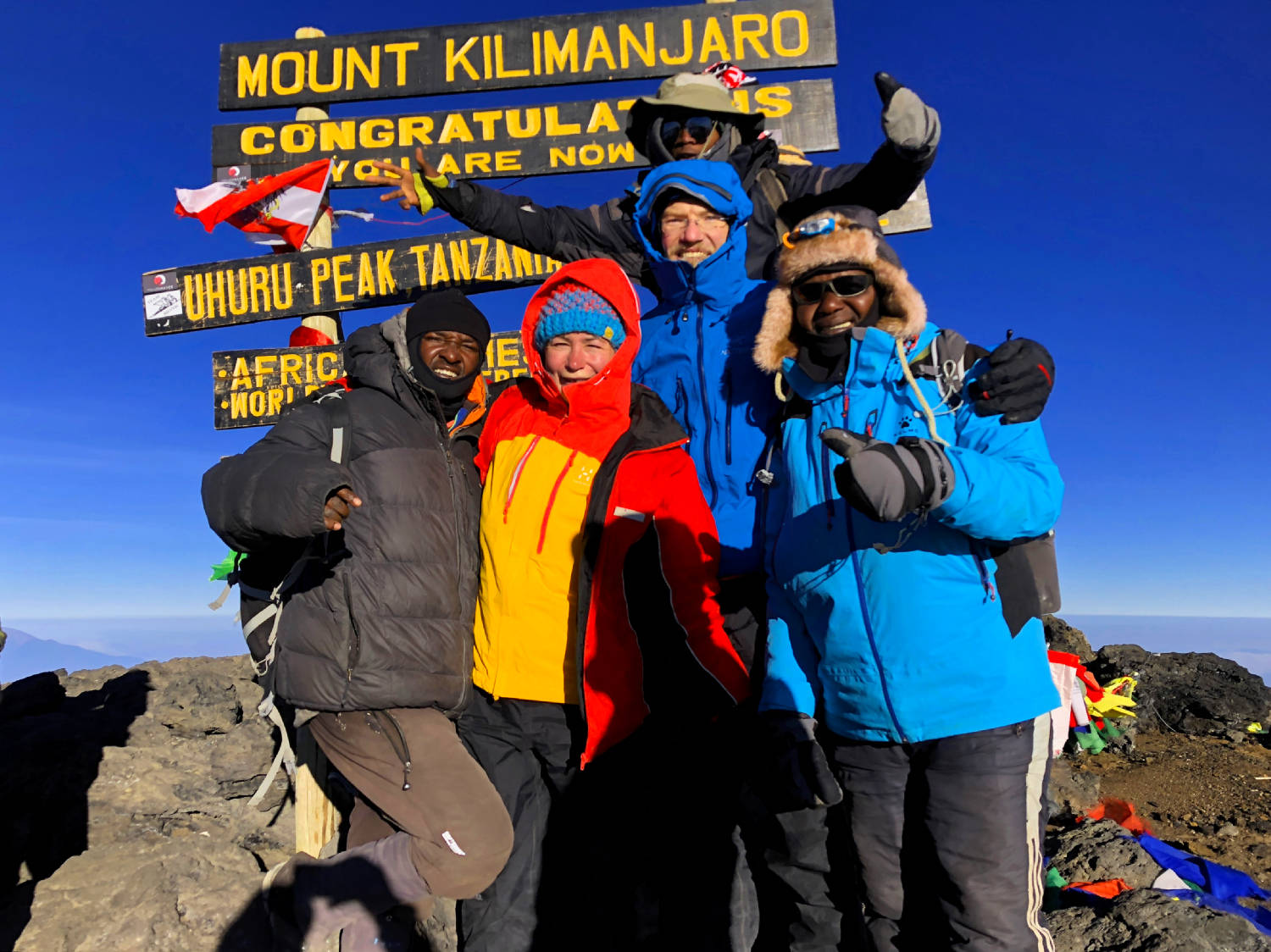 Gipfelfoto zusammen mit den Guides